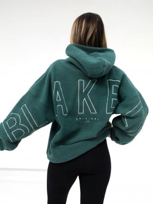 Blakely Borg Isabel Oversized Hoodie Green | 704-KRTZBV