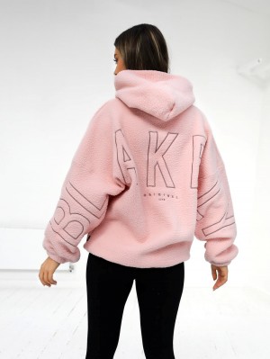 Blakely Borg Isabel Oversized Hoodie Pink | 768-AEIQXM