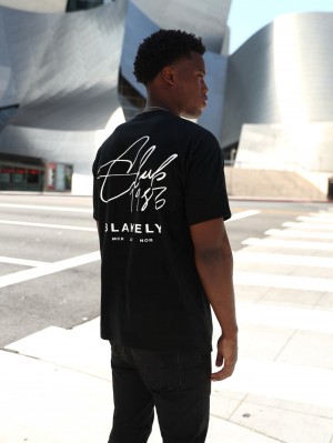 Blakely Club Relaxed T-Shirt Black | 543-VQDXLT