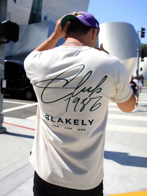 Blakely Club Relaxed T-Shirt Chalk | 906-XVJSKE