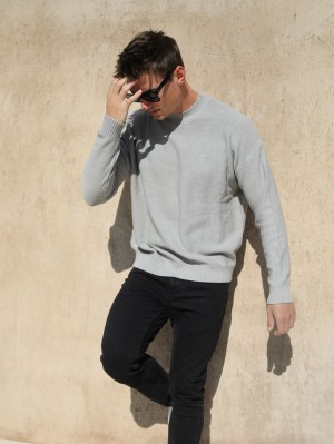 Blakely Huxley Knit Jumper Pale Concrete | 852-ZHAFKB