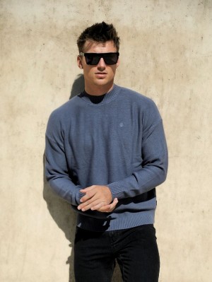 Blakely Huxley Knit Jumper Utility Blue | 260-YJZPBH