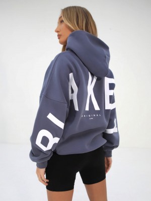 Blakely Isabel Oversized Hoodie Blue | 743-CTFELK