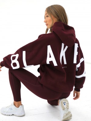 Blakely Isabel Oversized Hoodie Burgundy | 891-GITAMR