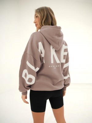 Blakely Isabel Oversized Hoodie Coffee | 910-DCWQVL