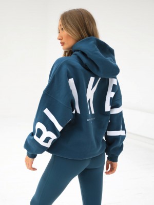 Blakely Isabel Oversized Hoodie Dark Teal | 682-XPRVYH