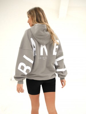 Blakely Isabel Oversized Hoodie Neutral Grey | 642-CQWJRK