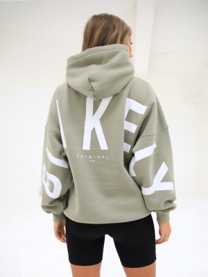 Blakely Isabel Oversized Hoodie Olive | 425-VMCBDW