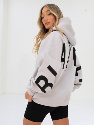 Blakely Isabel Oversized Hoodie Stone | 769-VNKDPZ