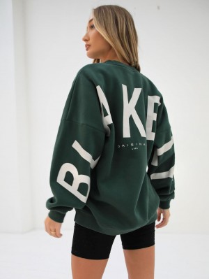 Blakely Isabel Oversized Jumper Dark Green | 371-MVISQZ