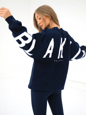 Blakely Isabel Oversized Jumper Navy Blue | 269-LMJDGW