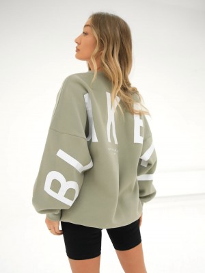 Blakely Isabel Oversized Jumper Olive | 093-TOHNYB