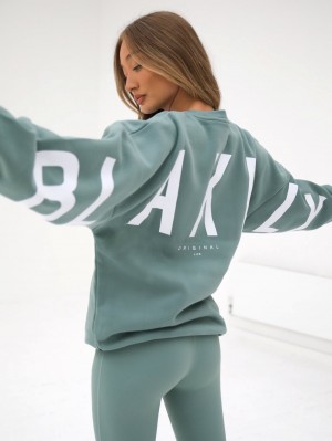 Blakely Isabel Oversized Jumper Sage Green | 257-WIVLKY