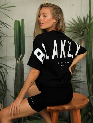 Blakely Isabel Oversized T-Shirt Black | 791-OTUXFK