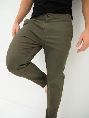 Blakely Kingsley Slim Fit Tailored Chinos Khaki | 593-THQOVX