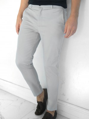 Blakely Kingsley Slim Fit Tailored Chinos Pale Grey | 023-HYZMOA