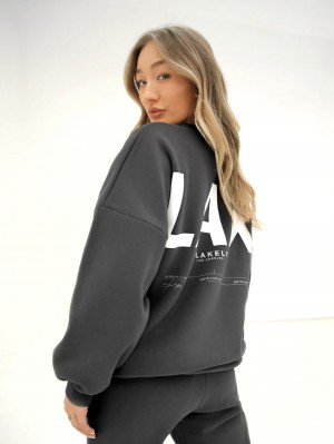 Blakely LAX Isabel Oversized Jumper Charcoal | 356-BZIFPQ