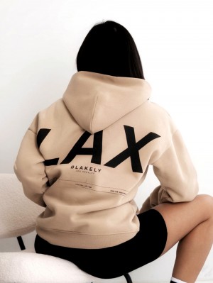 Blakely LAX Women's Oversized Hoodie Tan | 068-SXUJGF