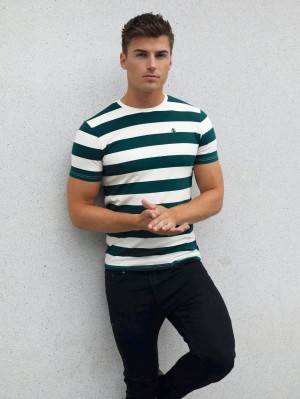 Blakely Loano Stripe T-Shirt Green | 125-XULDPC