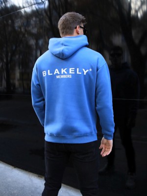 Blakely Members Relaxed Hoodie Mid Blue | 382-XUJIKF