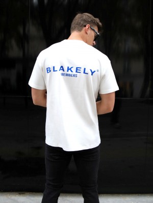 Blakely Members Relaxed T-Shirt White | 836-LYHZAJ