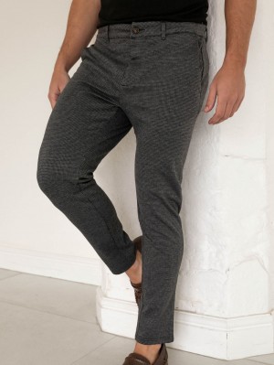 Blakely Midar Check Chinos Dark Grey | 273-UJHKAP