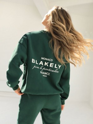 Blakely Monaco Women's Jumper Dark Green | 154-DWHAOC