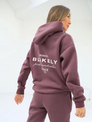 Blakely Monaco Women's Relaxed Hoodie Burgundy | 251-SBNDZW