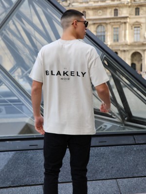 Blakely Noir II Relaxed T-Shirt Bone | 037-WRUITZ