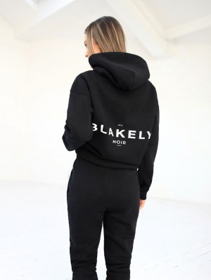 Blakely Noir II Women's Relaxed Hoodie Black | 154-CQDVNB