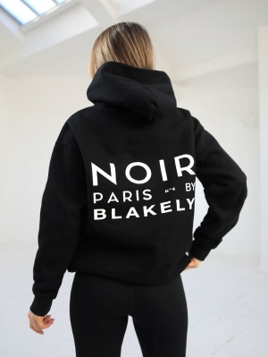 Blakely Noir Women's Relaxed Hoodie Black | 518-VLZEJU