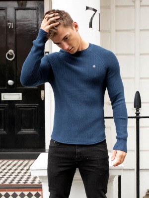 Blakely Olton Knit Jumper Dark Blue | 745-ZOSWUF