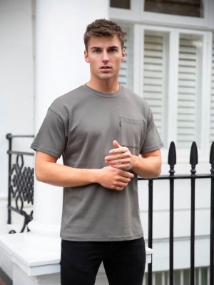 Blakely Relaxed Pocket T-Shirt Charcoal | 970-MNABQR