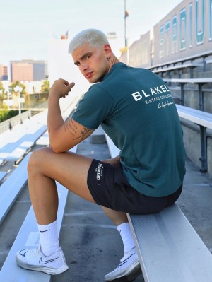 Blakely Sports Club Relaxed T-Shirt Teal Green | 385-MKXPJN