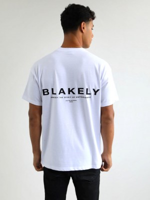 Blakely Statement Relaxed T-Shirt White | 135-HYGAIB