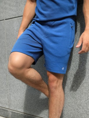 Blakely Toulon Textured Shorts Blue | 290-VMHDJR