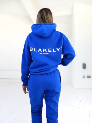 Blakely Women's Members Relaxed Hoodie Cobalt Blue | 627-VNIPUR