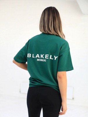 Blakely Womens Members Relaxed T-Shirt Deep Green | 912-OFJDSX