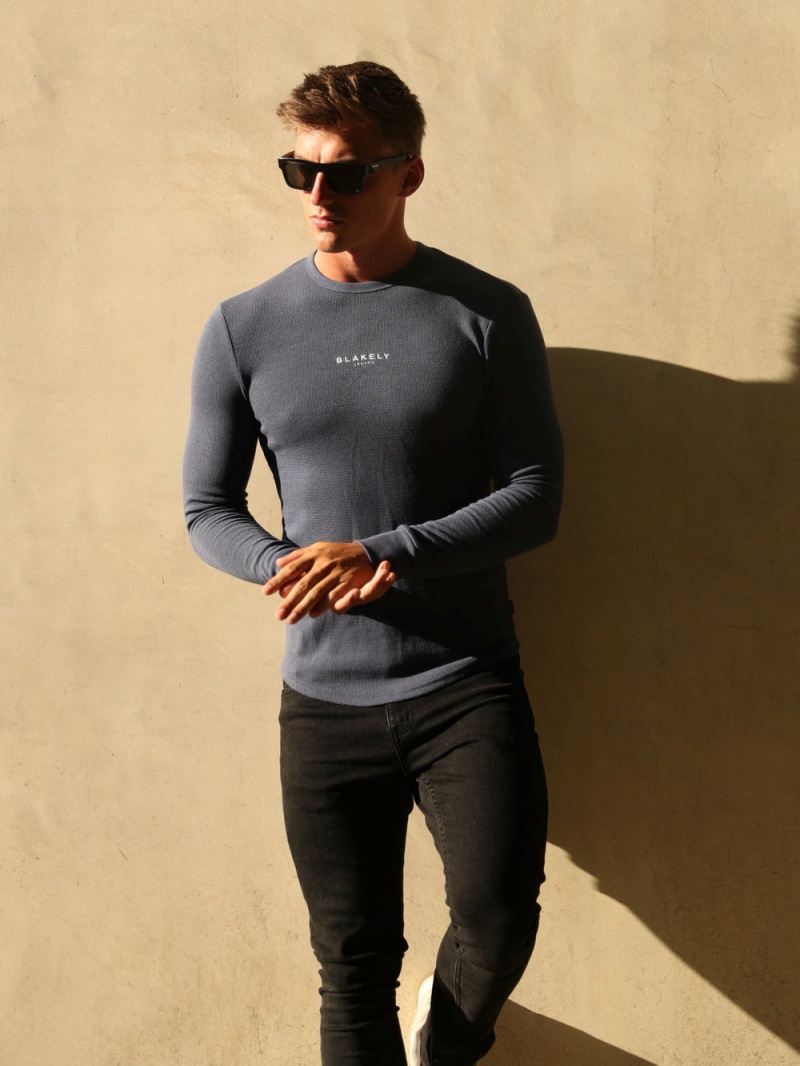 Blakely Alezio Textured Jumper Blue | 940-WBEMDU