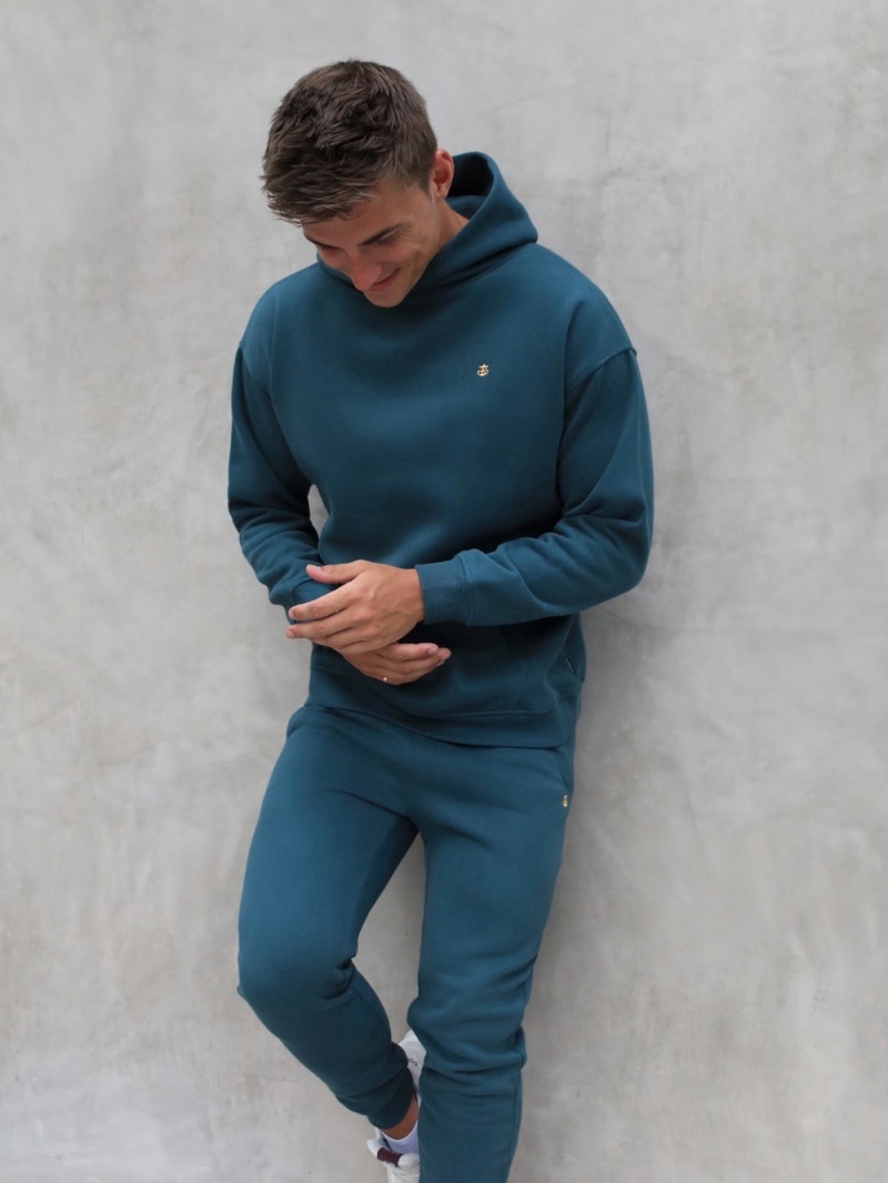 Blakely Anchor Relaxed Hoodie Teal Green | 270-GXSYZU