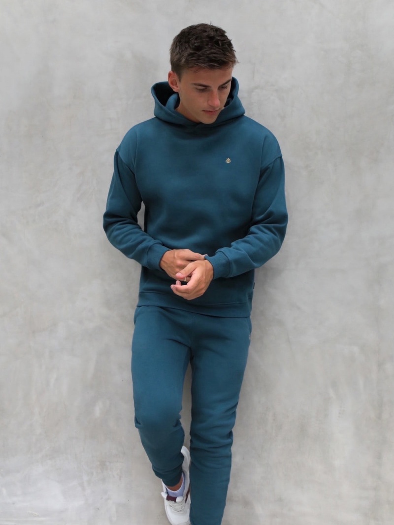 Blakely Anchor Relaxed Hoodie Teal Green | 270-GXSYZU