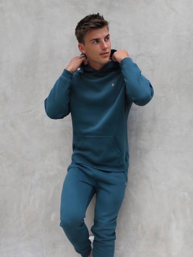 Blakely Anchor Relaxed Hoodie Teal Green | 270-GXSYZU