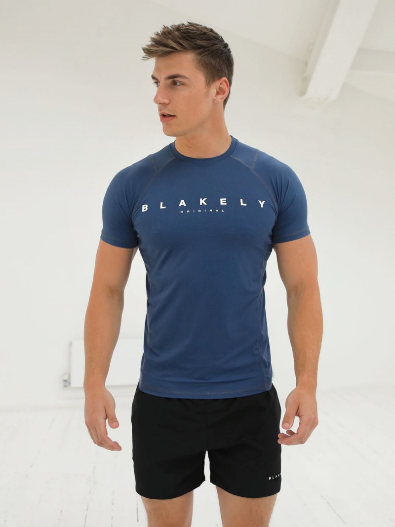 Blakely Apex Active T-Shirt Blue | 028-KSEIPF