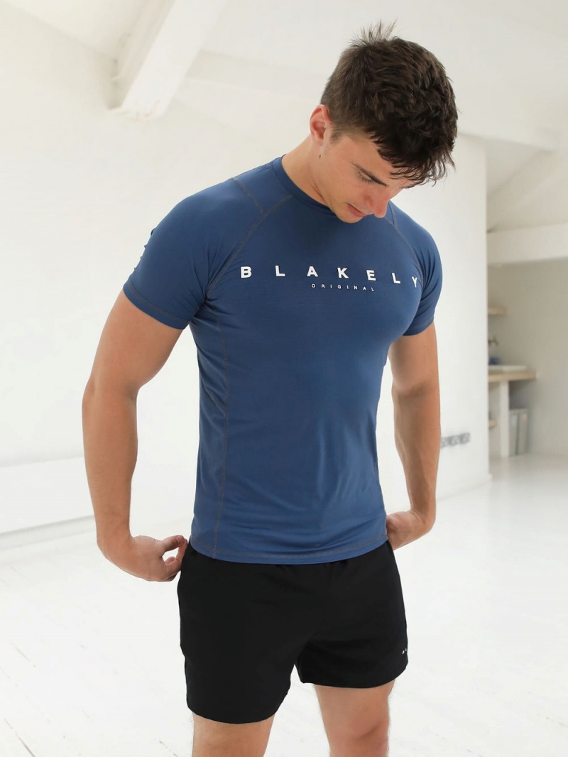 Blakely Apex Active T-Shirt Blue | 028-KSEIPF