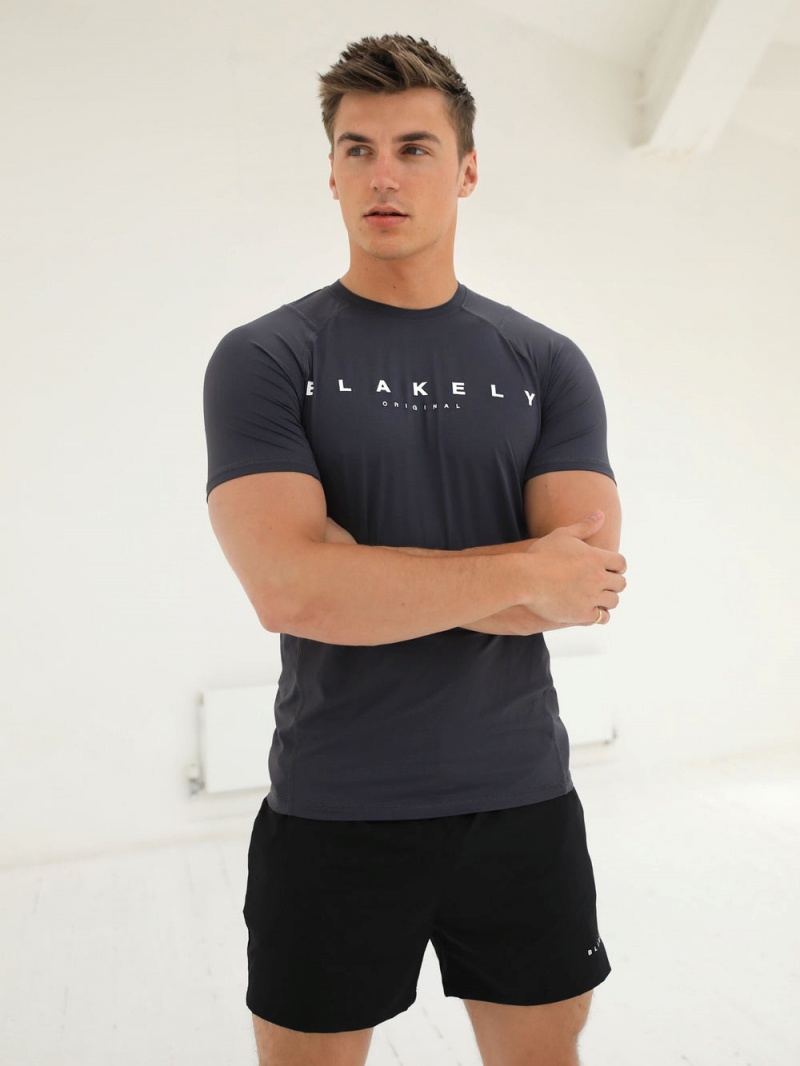 Blakely Apex Active T-Shirt Charcoal | 057-EIZVCK