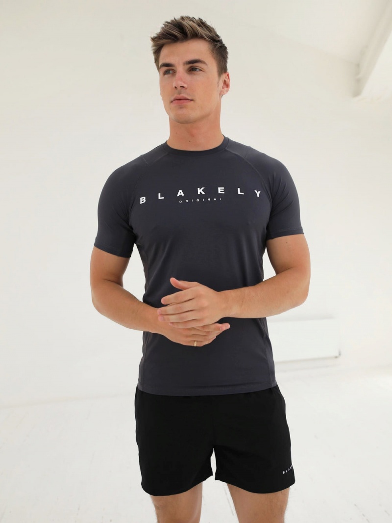 Blakely Apex Active T-Shirt Charcoal | 057-EIZVCK