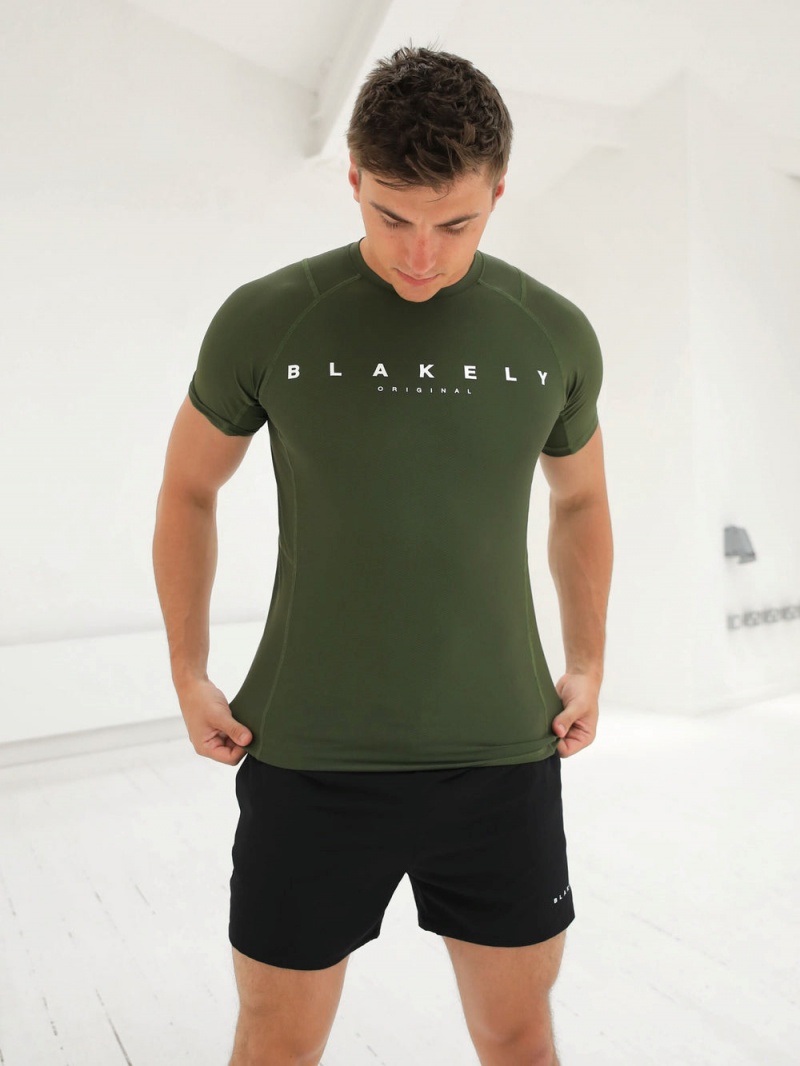 Blakely Apex Active T-Shirt Dark Green | 179-RPWSEV