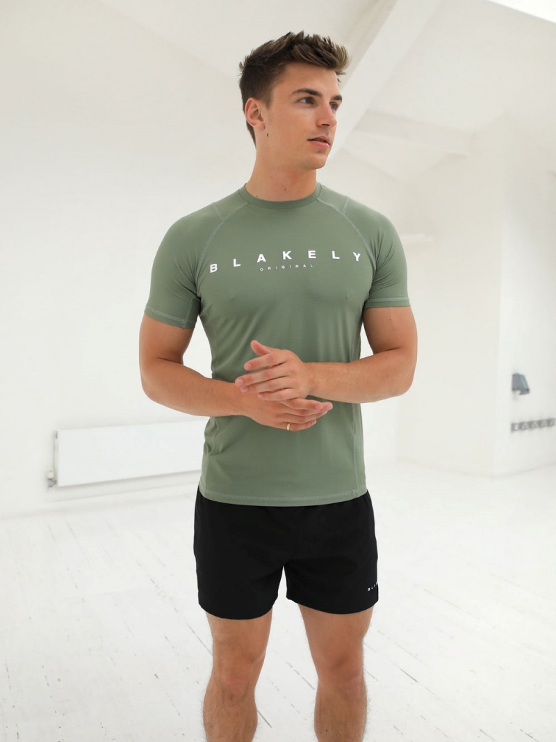 Blakely Apex Active T-Shirt Green | 291-DQXMVB