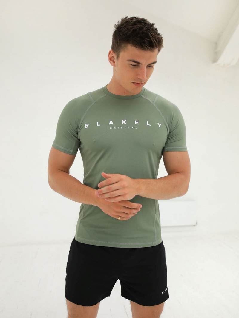 Blakely Apex Active T-Shirt Green | 291-DQXMVB