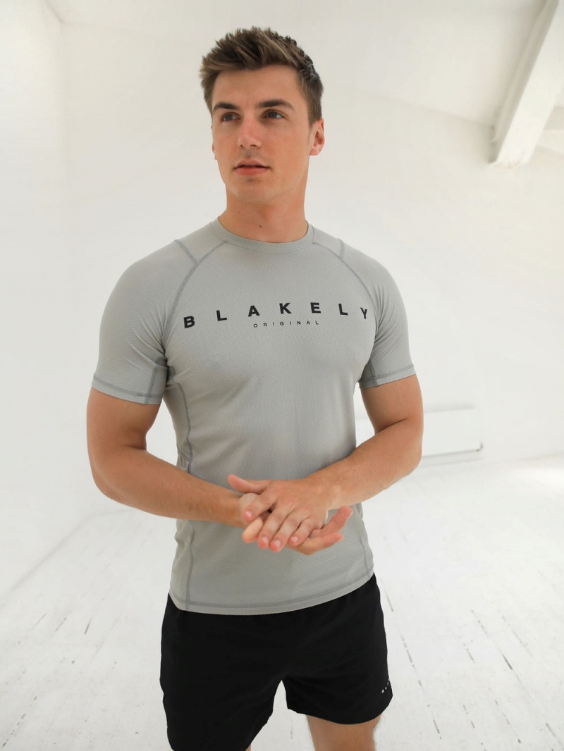 Blakely Apex Active T-Shirt Light Grey | 275-VQJKDE